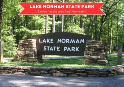 Located 2 miles away 'as the crow flies', this park is great to visit by car or boat.  This park boasts mountain biking networks, a 125-yard-long swim beach, bathhouse complex, boat ramp and opportunities for fishing.