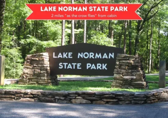 Located 2 miles away 'as the crow flies', this park is great to visit by car or boat.  This park boasts mountain biking networks, a 125-yard-long swim beach, bathhouse complex, boat ramp and opportunities for fishing.