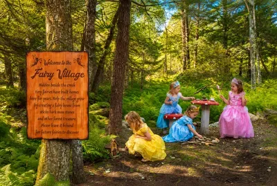 Tiny homes and colourful
memories bring the Fairy
Village to life.