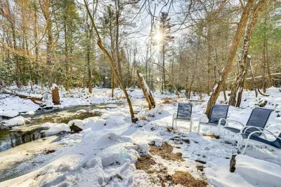 Relaxing spot to sit and relax down by the stream