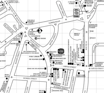 Discover the heart of historic Sandwich Village from Pleasant Street! You're just steps away from Jarves Street's vibrant array of boutique shops, acclaimed restaurants, and fascinating museums.