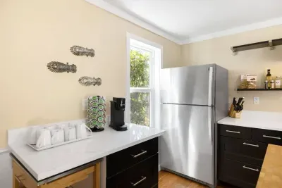 Wake up and enjoy a fresh cup of coffee at our dedicated coffee bar. We offer a wide selection of K-Cups to ensure your perfect morning brew.