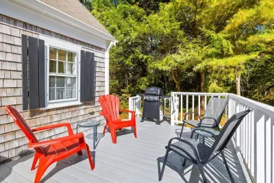 Deck featuring a propane BBQ