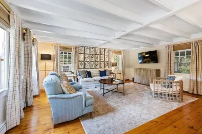 Family room with 55-inch Roku TV