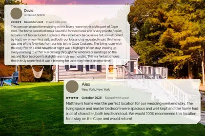 A blessing to host, 5-star vibes at our Cape Cod retreat. Book your next getaway and see why guests recommend us 100%!