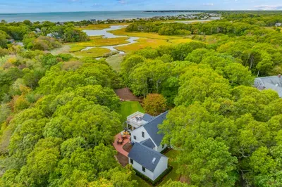 Private woodland retreat with stunning marsh and coastal water views