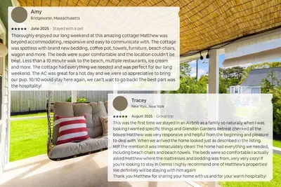 The reviews are in! From being 'immaculately clean' to the perfect beach location, our guests are loving our house. We’re pet-friendly, so your pup can join the 5-star fun! 🐾 Book your getaway today!