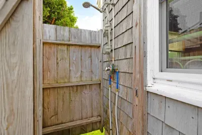 Here is the outdoor shower, so you can wash away the day's adventures.