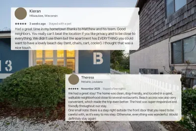 Clean, quiet, and steps from the beach. 🌊 But don't just take our word for it—swipe to see what Kieran and Theresa had to say about their recent stays!