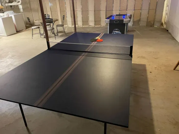 Ping pong table in the basement, shared with unit B.