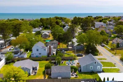 These two cottages are located at the front and middle. You'll have five dedicated parking spots, plus an outdoor patio & fire pit. 