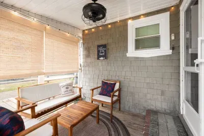 For a more private moment, you can sit back and relax under the roof in this cozy spot.