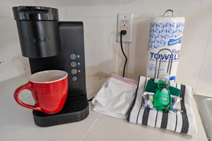 Start your day right! Enjoy a stocked station with all the necessities.