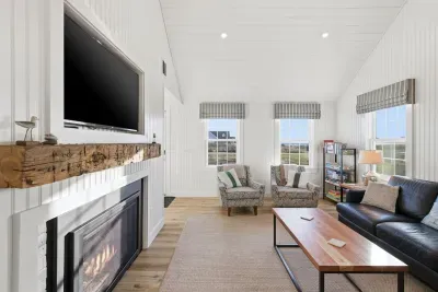 Soaking up the natural light in this beautifully designed space.