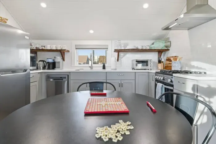 More than just a kitchen. it's game night central! Who's ready for a round of Scrabble?