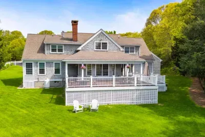 A breathtaking drone view reveals the true beauty of the house.