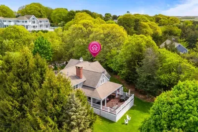 Drone shot showing a deck view