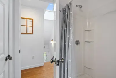 Fresh air and a clean start to the day, with all necessary toiletries provided