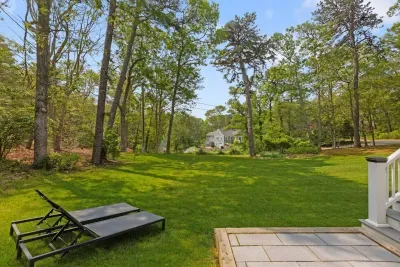 The expansive backyard provides a secluded setting