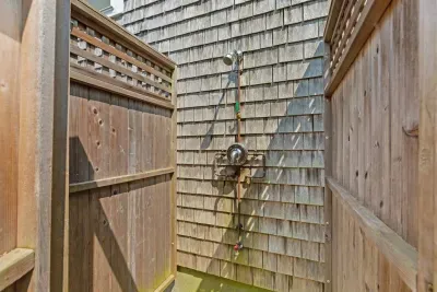 Outdoor shower for use in the summer months