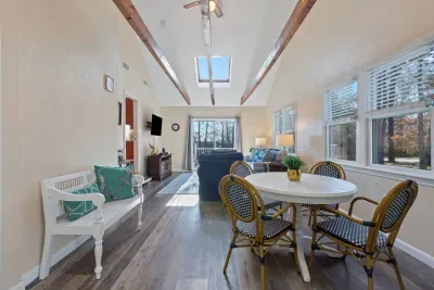 Set up with a comfy sofa, TV, and everything you need for maximum relaxation and fun.