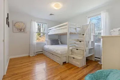 This room offers a twin-over-full bunk bed.
