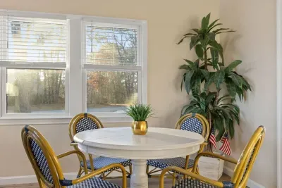 Modern table for a morning coffee