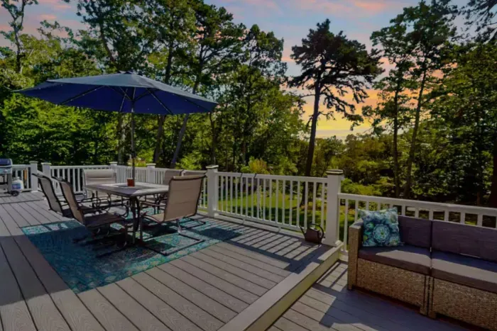 Your private front-row seat to Cape Cod sunrises. Imagine sipping your morning coffee from this expansive deck, overlooking the tranquil pond. The perfect start to every vacation day.