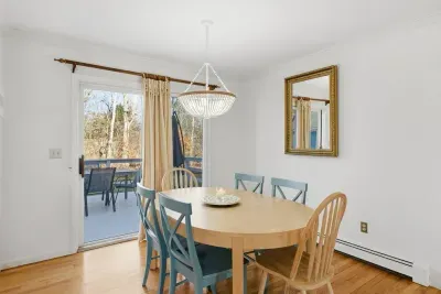 With a dining table ready for seafood feasts and a cozy  nights.