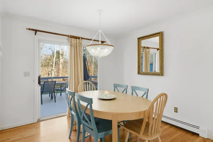 With a dining table ready for seafood feasts and a cozy  nights.