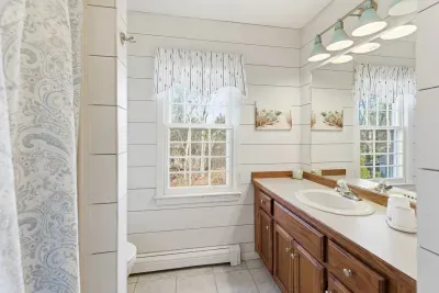 Enjoy a clean, bright space to refresh after a day at the beach.