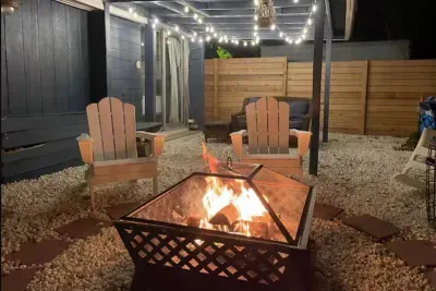 Backyard, firepit. Unit A