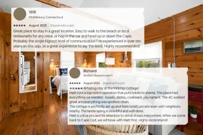 Spotless. Private. Perfectly set up. Whether you're traveling with pets or looking for a quiet getaway, we prioritize the details so you don't have to