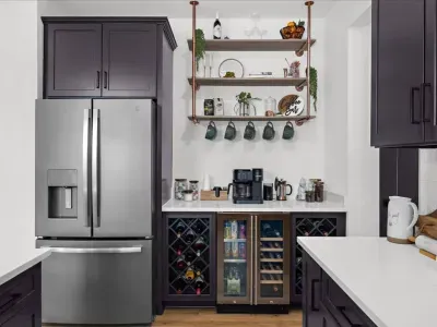 We stock our coffee stations with a Keurig Duo, French Press, coffee grounds, coffee beans, K cups, sugar, creamer, to go cups, etc. to ensure a hassle-free morning every morning!