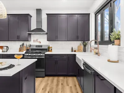 Relax with friends or enjoy a home cooked meal in our fully stocked kitchen with a full-size refrigerator, dishwasher, gas stove/oven, microwave, air fryer, and all of the dinnerware and cooking essentials you'll need!