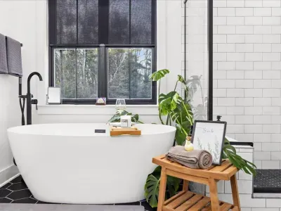 Grab a book or glass of wine and enjoy the convenience of the soaking tub just off of the main bedroom!