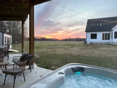 Watch the sunset from the comfort of the hot tub