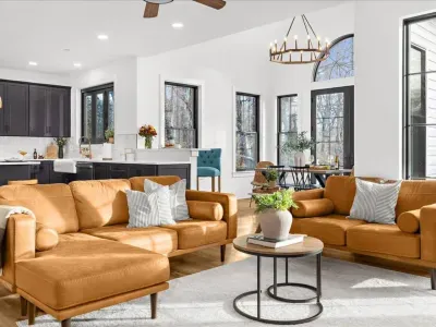 Relax in the professionally designed Zen inspired living room with luxurious touches to ensure a truly relaxing stay for you and your family!