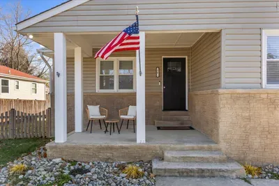 Enjoy a morning coffee or glass of wine during sunset on the covered front porch.