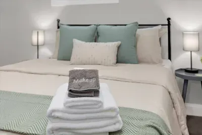 All of the beds are staged with plenty of pillows for comfort, bath towels, make up towels, and foam mattresses to ensure a comfortable visit.