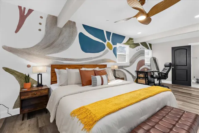 Relax and unwind in the luxurious master bedroom with king bed, walk in closet, and private full bathroom with walk in shower!  A perfect start to each day!