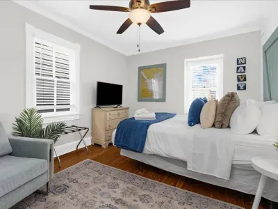 Enjoy luxury comfort with our Queen size mattresses and don't miss a second of your favorite shows with our smart TV's in each bedroom!