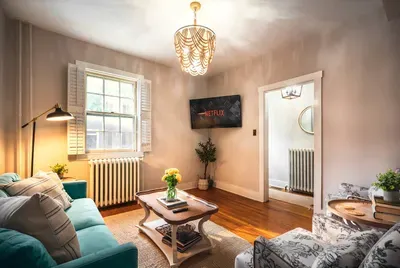 Grab a book or watch your favorite shows in the beautifully renovated living room on the 1st floor.