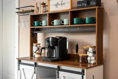 For all of the coffee lovers out there, start your day off right with our fully stocked coffee station with a Keurig K Cup and drip coffee maker, French Press, fresh coffee beans, creamer sugar, etc.