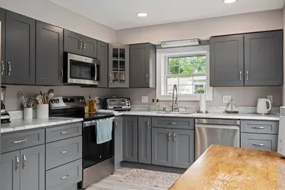 For those chefs visiting who enjoy a home cooked meal we have the kitchen for you!  This kitchen is fully stocked with a double door refrigerator, microwave, stove/oven, dishwasher, full size sink, and all of the utensil, plates, etc. you will need!