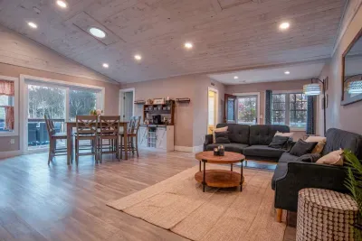 Enjoy down time with friends and family in the spacious living room/dining room area.