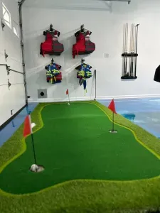 Sharpen your golf game with our indoor putting green!  Fun for all ages!