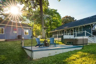 Grab a book or a glass of wine and enjoy the waterfront views from our raised deck overlooking the beautiful Bodkin Creek!