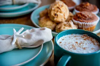 Grab a fresh muffin or scone from one of the many local bakeries to pair with your fresh brewed coffee!