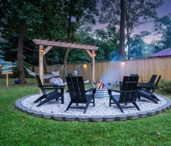 Make s’mores with your friends and family at our private backyard fire pit!